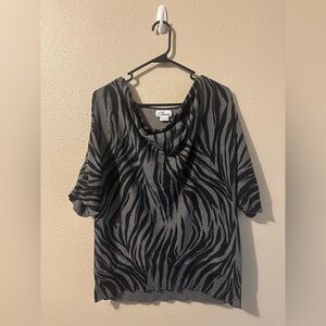 Chaus Animal Print Silk Women’s Blouse 2X